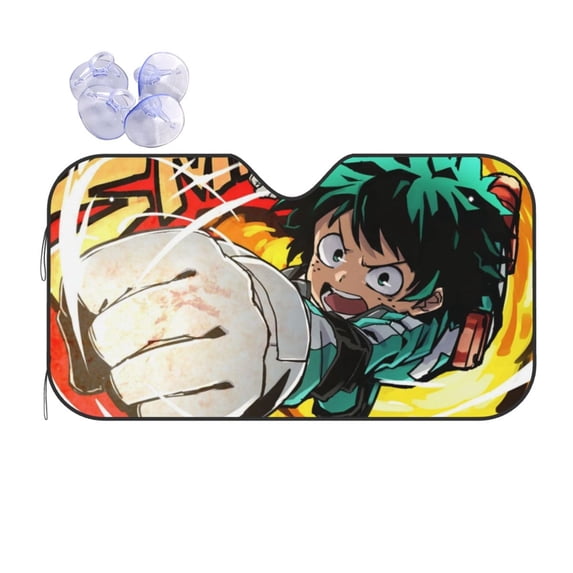 My Hero Academia Car Windshield Sun Shade, Front Window Sun Shades, Visor Shield Cover For Car Suv Truck, Visor Protector Blocks Uv Rays, Keep Your Vehicle Cool, Small, 51*27.5 Inch