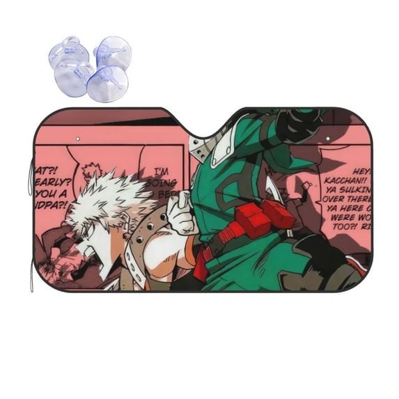 My Hero Academia Car Windshield Sun Shade, Front Window Sun Shades, Visor Shield Cover For Car Suv Truck, Visor Protector Blocks Uv Rays, Keep Your Vehicle Cool, Small, 51*27.5 Inch