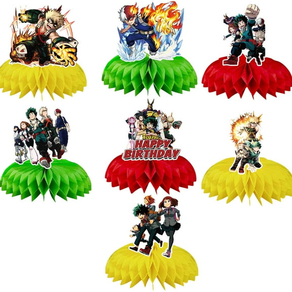 My Hero Academia Centerpieces Honeycomb Table Toppers Decorations for Photo Props Birthday Party Decor Supplies