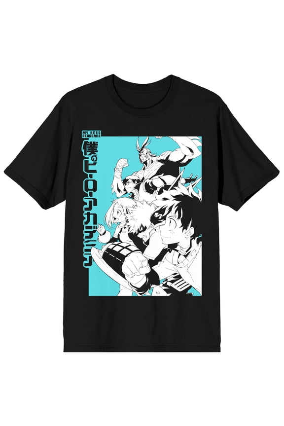 My Hero Academia Character Group Black Graphic Tee - XL