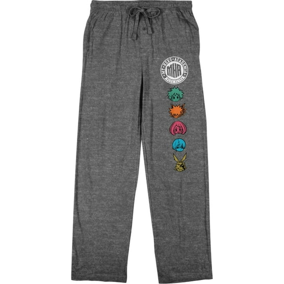 My Hero Academia Character Heads Men's Graphite Heather Sleep Pajama Pants-XXL