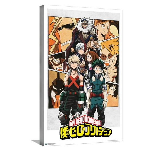 My Hero Academia - Characters Canvas Wall Poster, 14.725" x 22.375"
