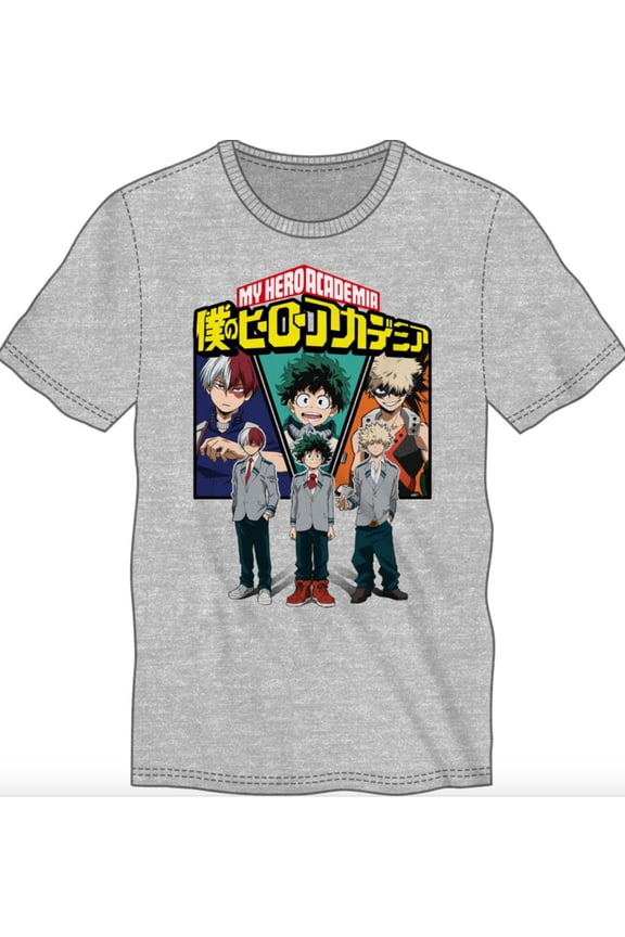My Hero Academia Characters Crew Neck Short-Sleeve T-shirt-Large