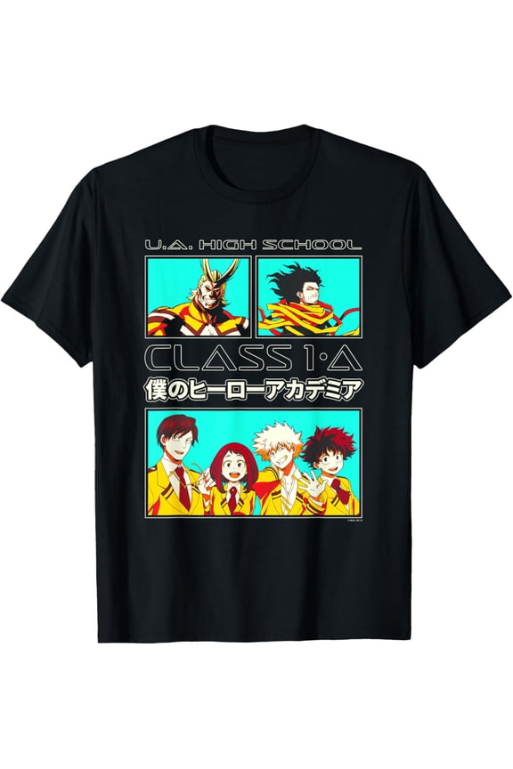 My Hero Academia Class 1-A Students Anime T-Shirt Cotton Adult Short Sleeve T-Shirt