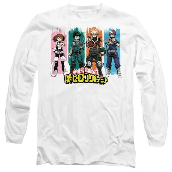 My Hero Academia Class 1-A Victory Unisex Adult Long-Sleeve T Shirt, White, 2X-Large