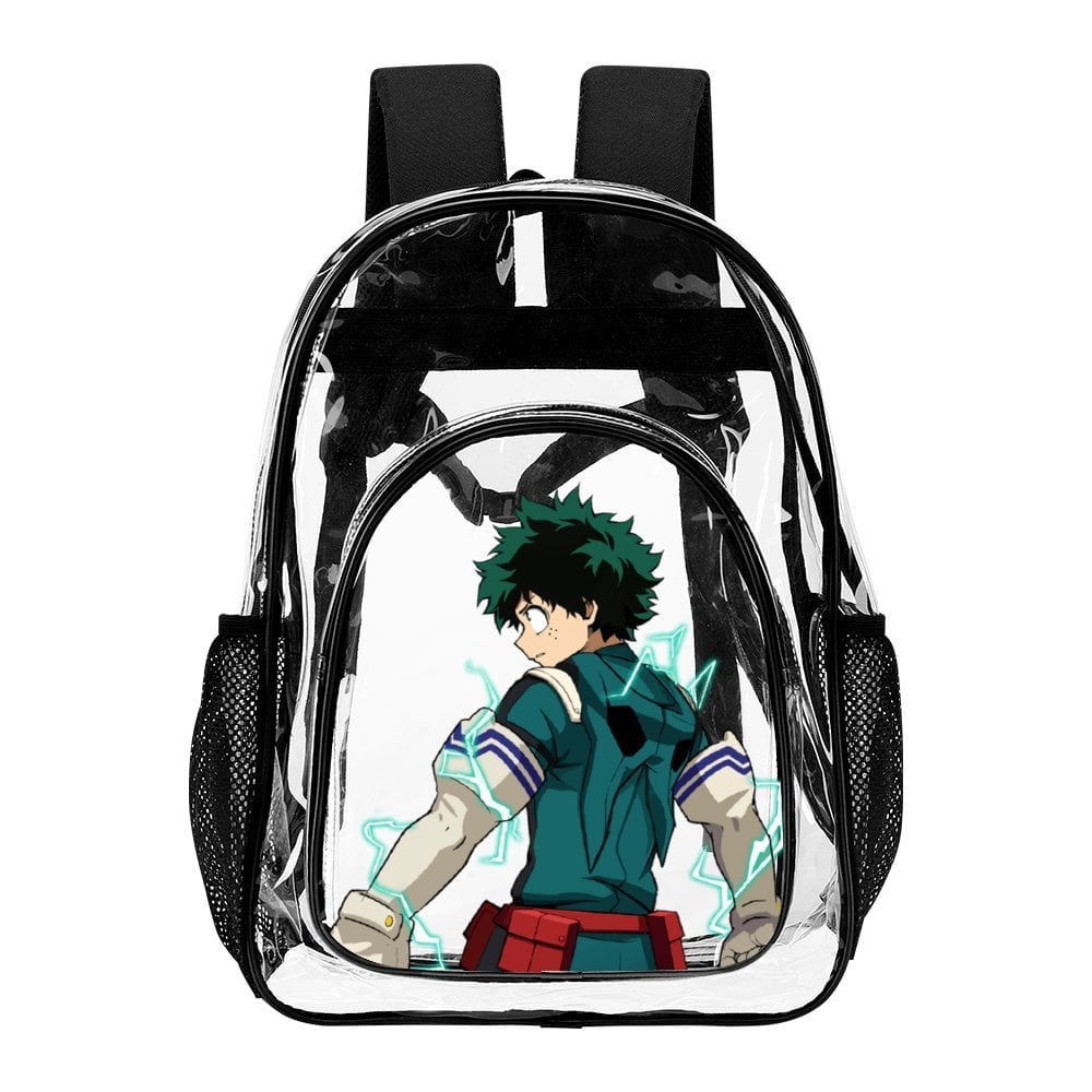 My Hero Academia Clear Backpack Heavy Duty See Through Bookbag Transparent Bag for Colleges School Work Sport Travel