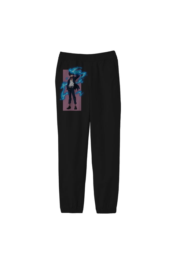 My Hero Academia Dabi Character Youth Black Graphic Sweatpants-Medium