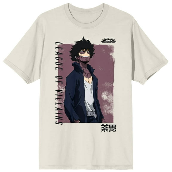 My Hero Academia Dabi Distressed Box Crew Neck Short Sleeve Tofu Men's T-shirt-Medium