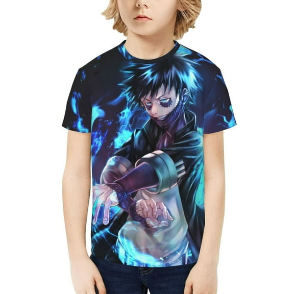 My Hero Academia Dabi Kids T-Shirt 3d Printed Graphic T-Shirts Boys And Girls Short Sleeve Shirts For Youth Kids Large