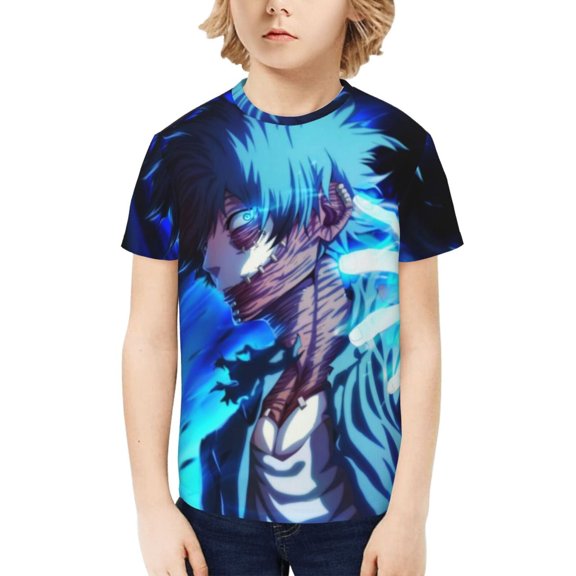 My Hero Academia Dabi Kids T-Shirt 3d Printed Graphic T-Shirts Boys And Girls Short Sleeve Shirts For Youth Kids X-Large
