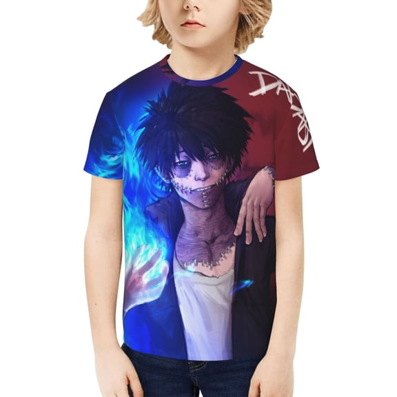 My Hero Academia Dabi Kids T-Shirt 3d Printed Graphic T-Shirts Boys And Girls Short Sleeve Shirts For Youth Kids X-Small