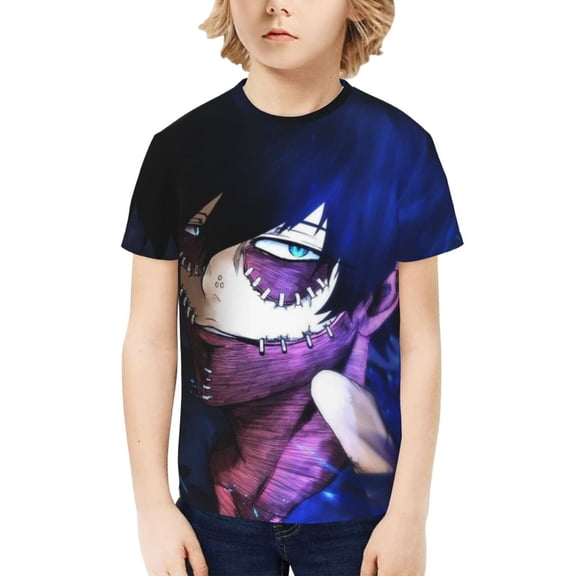 My Hero Academia Dabi Kids T-Shirt 3d Printed Graphic T-Shirts Boys And Girls Short Sleeve Shirts For Youth Kids X-Small