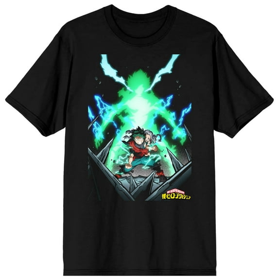 My Hero Academia Deku Glowing Quirk Men's Black T-shirt-6XL