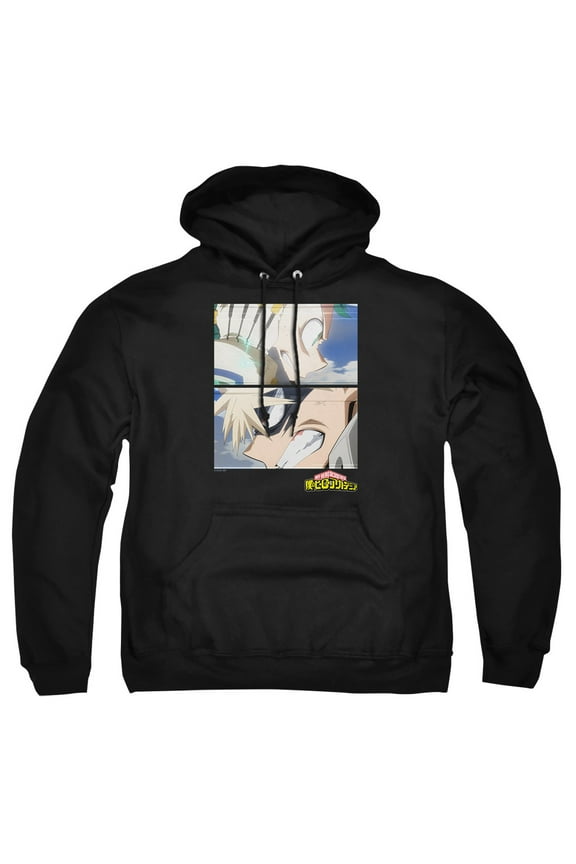 Deku and Bakugo Close Adult Pull-Over Hoodie, Black, 4X-Large