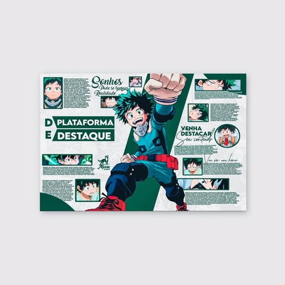 My Hero Academia: Deku's Rise to Spotlight Geometric Manga Infographic Style Poster Size 24''x36'' Googate