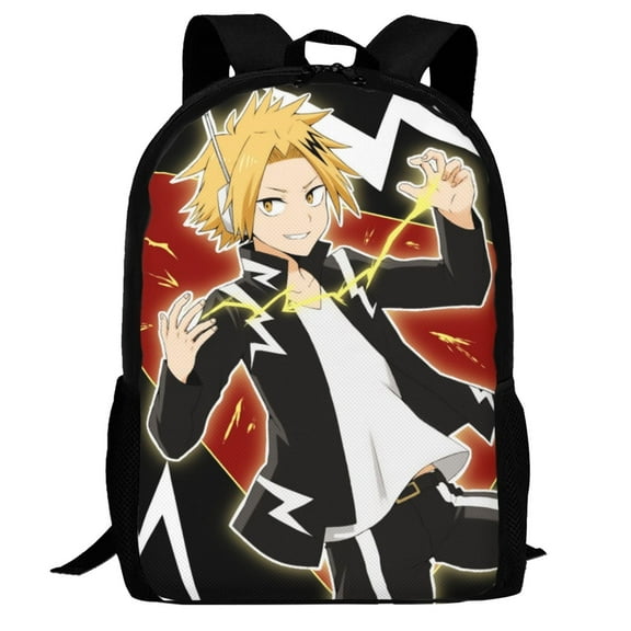 My Hero Academia Denki Kaminari Backpack,Multi-Function Travel Backpack Laptop Backpack Lightweight Casual Daypack Bookbag 16.5 In