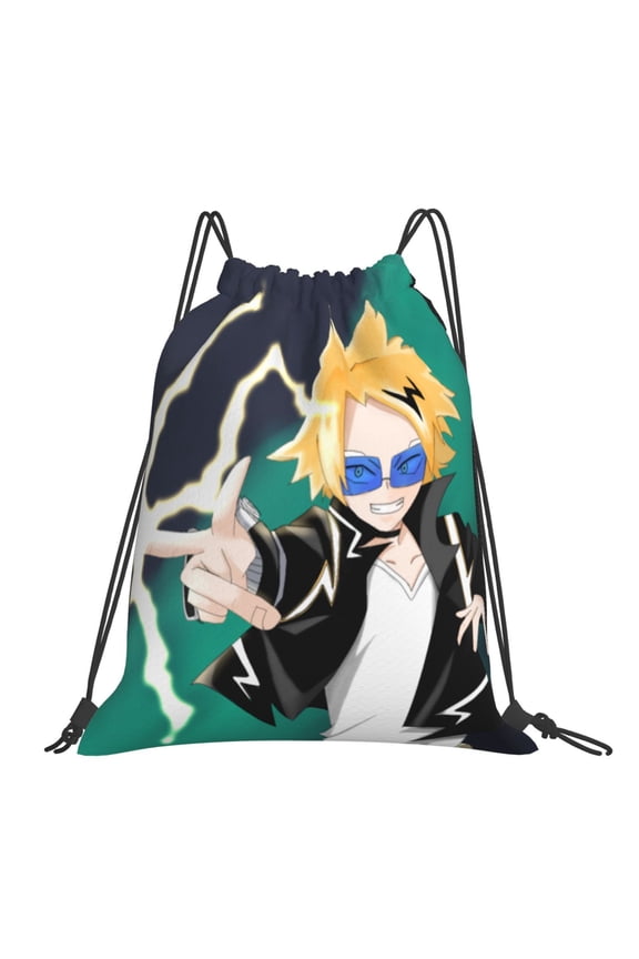 My Hero Academia Denki Kaminari Drawstring Backpack Sport Gym Bag For Yoga Swimming Gymsack Sport Strap Pack Bag