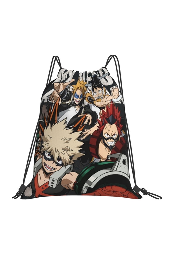 My Hero Academia Denki Kaminari Drawstring Backpack Sport Gym Bag For Yoga Swimming Gymsack Sport Strap Pack Bag
