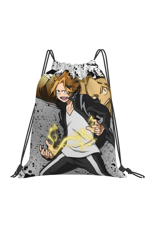 My Hero Academia Denki Kaminari Drawstring Backpack Sport Gym Bag For Yoga Swimming Gymsack Sport Strap Pack Bag