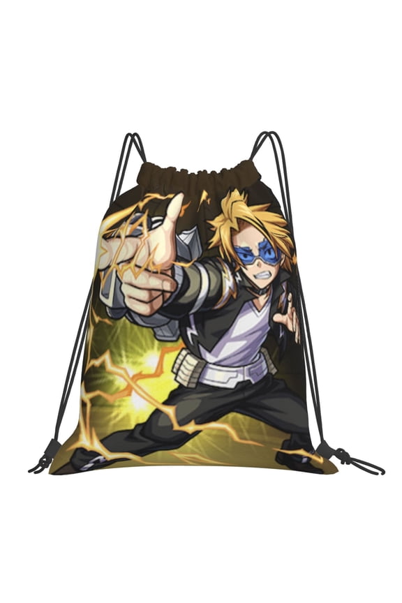 My Hero Academia Denki Kaminari Drawstring Backpack Sport Gym Bag For Yoga Swimming Gymsack Sport Strap Pack Bag