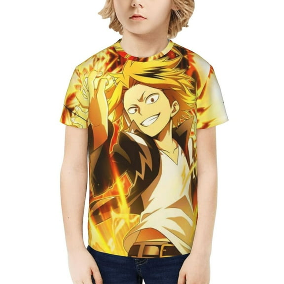 My Hero Academia Denki Kaminari Kids T-Shirt 3d Printed Graphic T-Shirts Boys And Girls Short Sleeve Shirts For Youth Kids X-Small