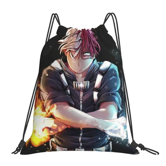 My Hero Academia Drawstring Backpack Anime Sackpack Gym Bag For Sport Yoga Travel Hiking Shopping Lightweight Gym Bag 16*14 Inch