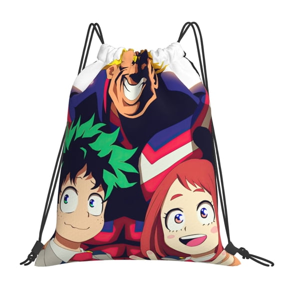 My Hero Academia Drawstring Backpack Anime Sackpack Gym Bag For Sport Yoga Travel Hiking Shopping Lightweight Gym Bag 16*14 Inch