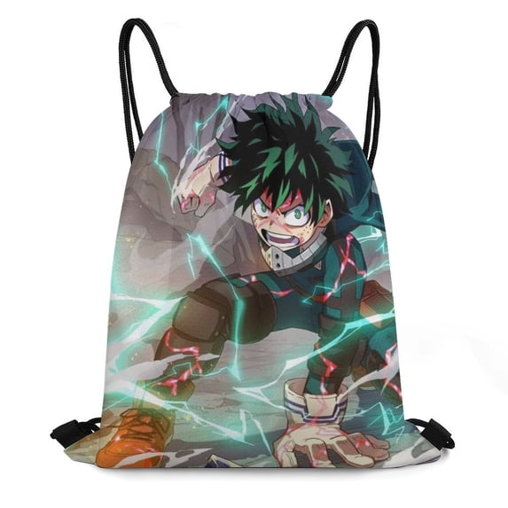My Hero Academia Drawstring Backpacks Gym Athlete Bag Draw String Bags for Sports, Travel, Swimming, Beach