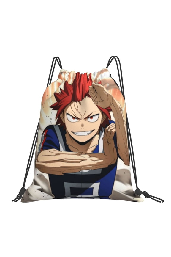 My Hero Academia Eijiro Kirishima Drawstring Backpack Sport Gym Bag For Yoga Swimming Gymsack Sport Strap Pack Bag