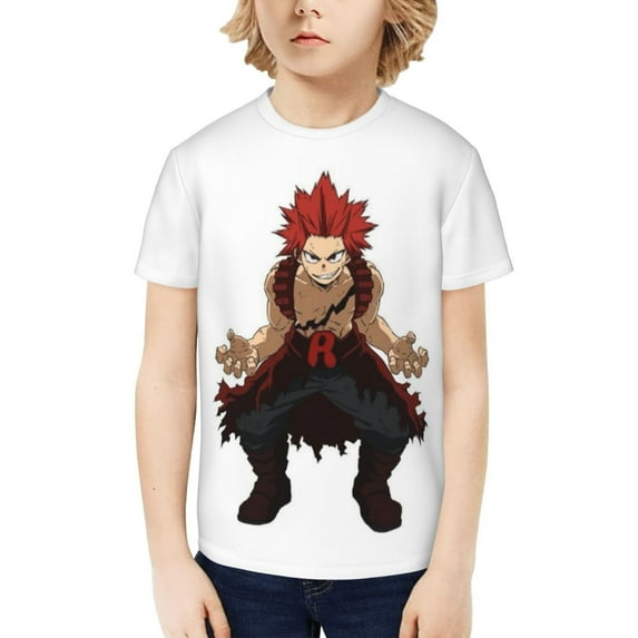 My Hero Academia Eijiro Kirishima Kids T-Shirt 3d Printed Graphic T-Shirts Boys And Girls Short Sleeve Shirts For Youth Kids X-Small