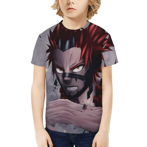 My Hero Academia Eijiro Kirishima Kids T-Shirt 3d Printed Graphic T-Shirts Boys And Girls Short Sleeve Shirts For Youth Kids X-Small