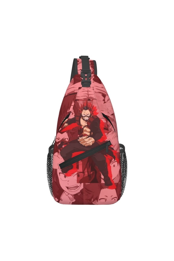 My Hero Academia Eijiro Kirishima Sling Bag Crossbody Sling Backpack Chest Bag Daypack Purses Shoulder Bag For Women Men Travel Hiking
