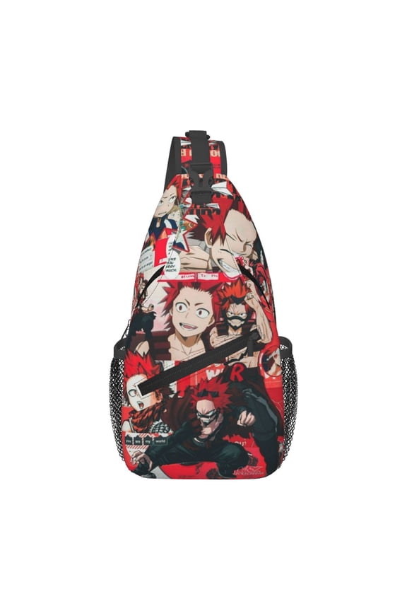 My Hero Academia Eijiro Kirishima Sling Bag Crossbody Sling Backpack Chest Bag Daypack Purses Shoulder Bag For Women Men Travel Hiking