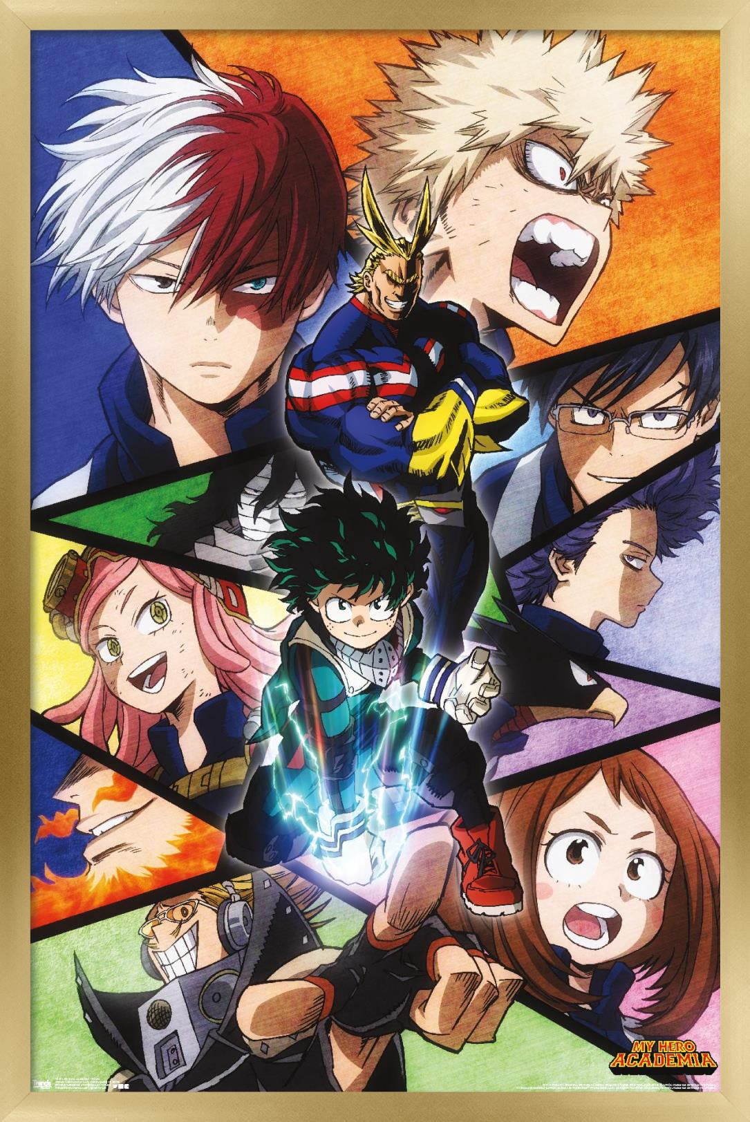 My Hero Academia - Faces Wall Poster, 14.725" x 22.375", Framed