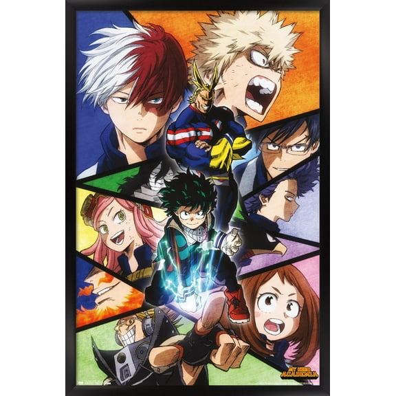 My Hero Academia - Faces Wall Poster, 22.375" x 34", Framed