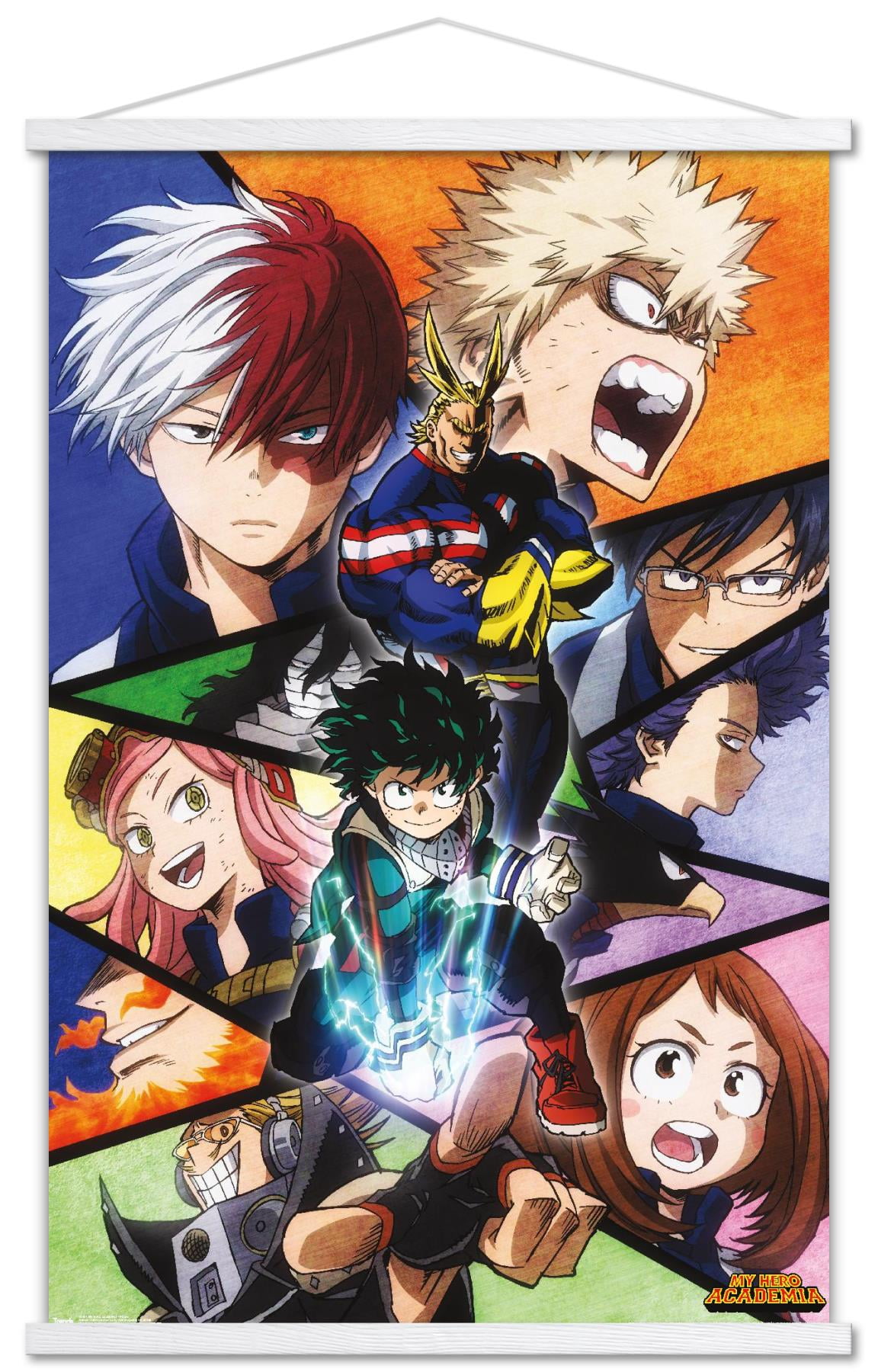 My Hero Academia - Faces Wall Poster with Wooden Magnetic Frame, 22.375 x  34