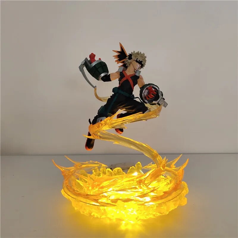 My Hero Academia Figure Bakugou Katsuki VS Midoriya Izuku DIY Model LED