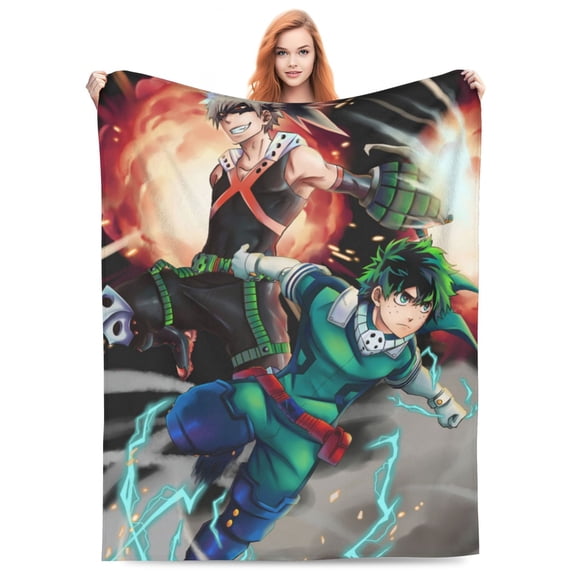 My Hero Academia Flannel Blanket Ultra-Soft Micro Fleece Throw Blanket For Bed Sofa Couch Car Office Unisex Adult Fuzzy Bed Blanket Cozy Kids Throw Blanket 50"x40"