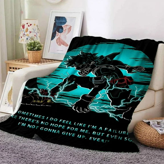 My Hero Academia Flannel Throw Blanket Cartoon Blanket Soft Plush Blankets Room Decorative Blankets for Women Men 40x50 inch