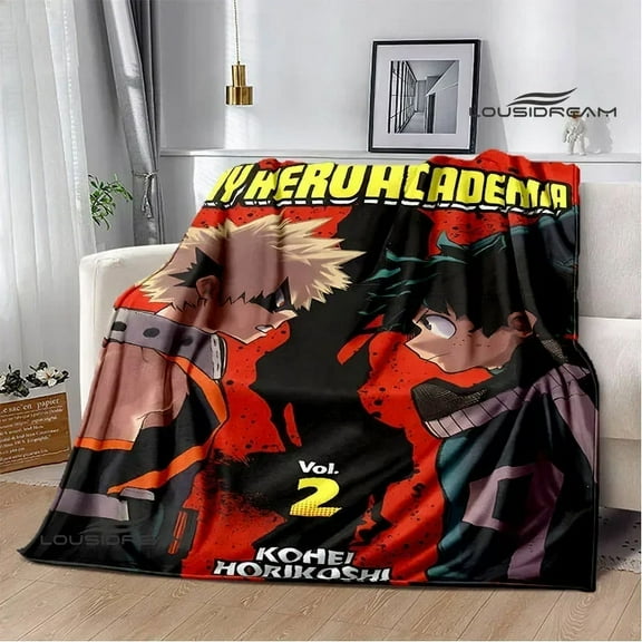 My Hero Academia Flannel Throw Blanket Cartoon Blanket Soft Plush Blankets Room Decorative Blankets for Women Men 40x50 inch