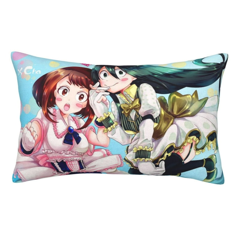 Heqqred My Hero Academia Girls Anime Pillowcase Cushion Pillow Covers with Hidden Zipper Pillow Case Decor for Bed Dorm Sofa Couch Car 16 inchx24 inch Size