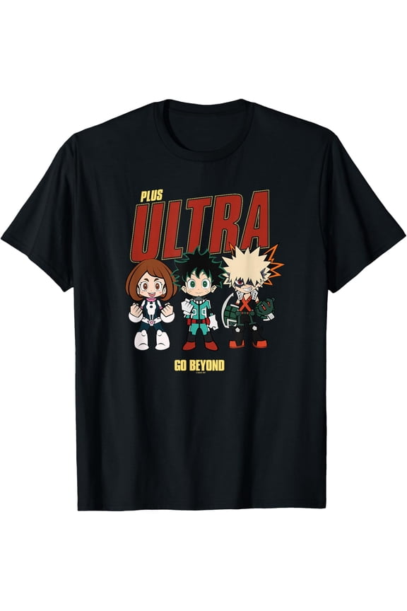 My Hero Academia Go Beyond Chibi Character Collage Anime T-Shirt Cotton Adult Short Sleeve T-Shirt