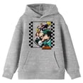 thumbnail image 1 of My Hero Academia Group Art Checkered Frame Long Sleeve Athletic Heather Youth Hooded Sweatshirt-XS, 1 of 4