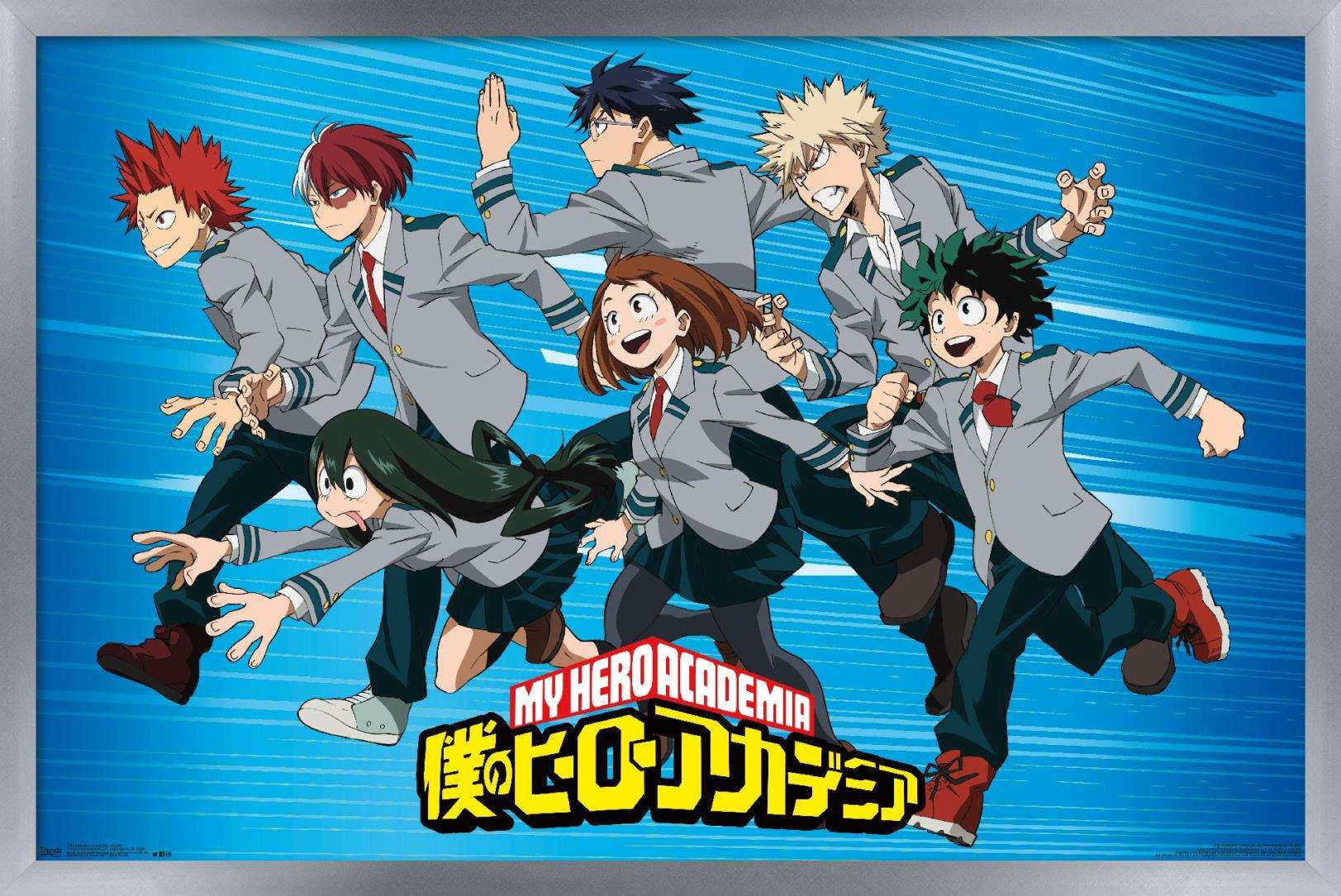 My Hero Academia - Group Wall Poster, 14.725" x 22.375", Framed