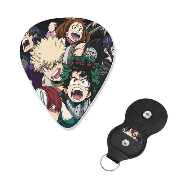 My Hero Academia Guitar Picks - Guitar Accessories - Acoustic, Electric, Bass Guitar Picks - Natural Feel, Warm Tone - Assorted Styles, Medium 0.70mm, 6 Pack
