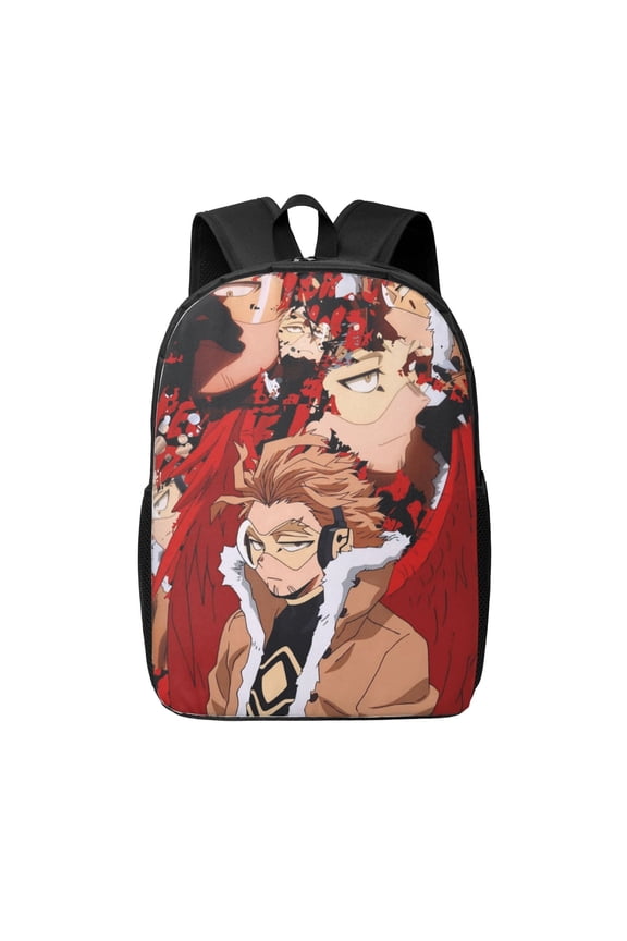 My Hero Academia Hawks Backpack 17 Inch Large Capacity Casual School Bag Lightweight Daypack Laptop Bag Travel Hiking Camping