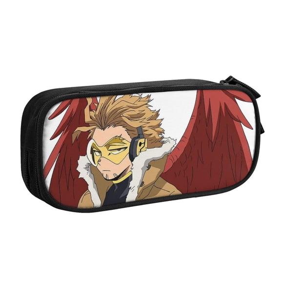 My Hero Academia Hawks Pencil Case, Multipurpose Pencase ,Large Capacity Durable Pencil Pouch Storage Pen Bag Organizer Stationery