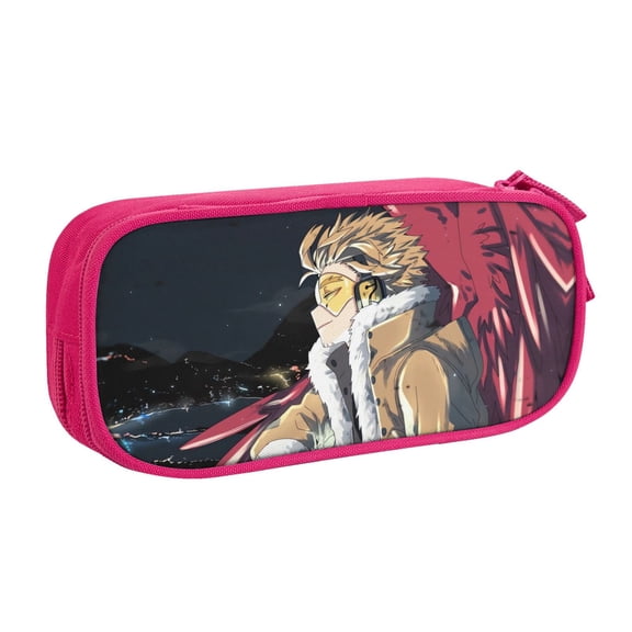 My Hero Academia Hawks Pencil Case, Multipurpose Pencase ,Large Capacity Durable Pencil Pouch Storage Pen Bag Organizer Stationery