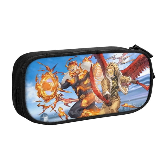 My Hero Academia Hawks Pencil Case, Multipurpose Pencase ,Large Capacity Durable Pencil Pouch Storage Pen Bag Organizer Stationery