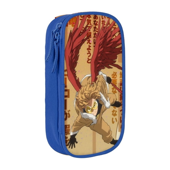 My Hero Academia Hawks Pencil Case, Multipurpose Pencase ,Large Capacity Durable Pencil Pouch Storage Pen Bag Organizer Stationery
